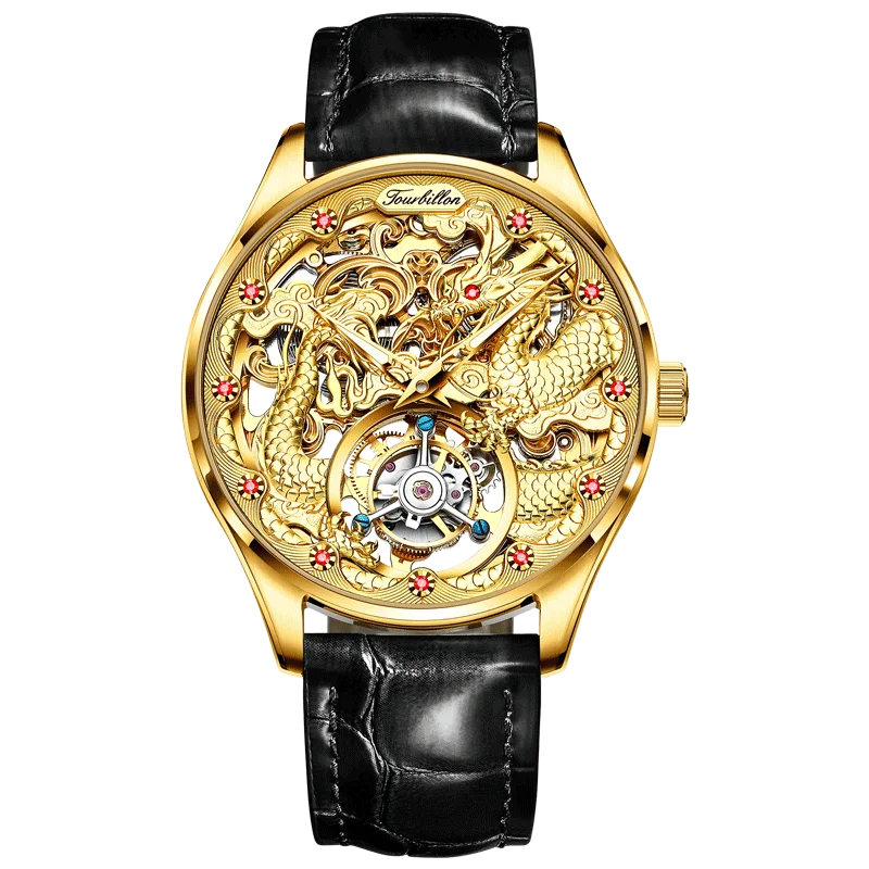 OUPINKE Top Marke Luxus Männer Mechanische Automatische Uhren Automatische Bewegung Wasserdicht Saphir Spiegel Tourbillon Skeleton