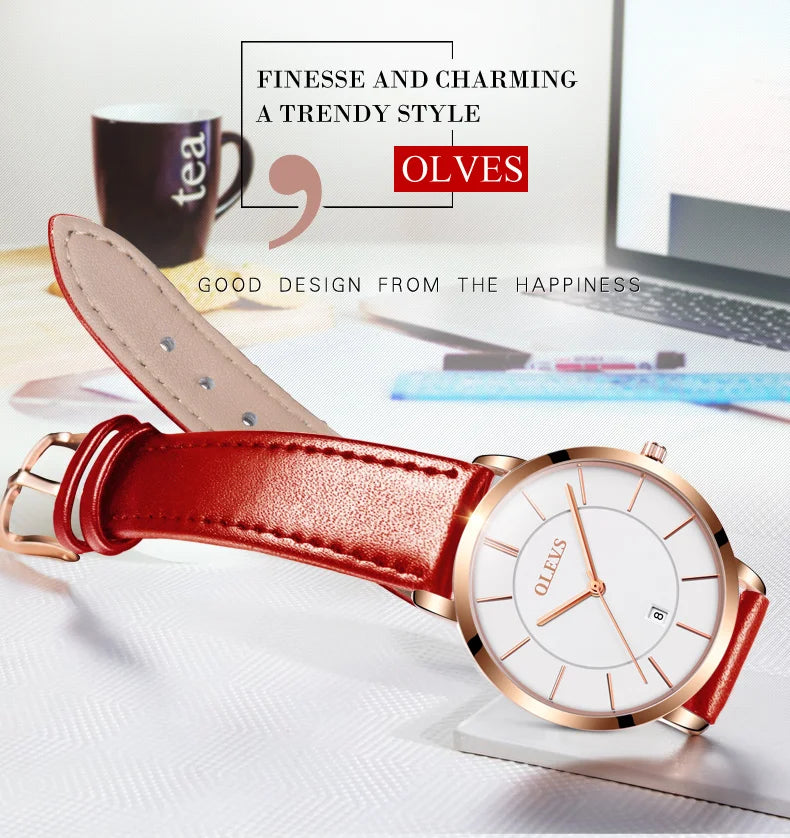 Olevs Uhren für Frauen Quarz wasserdichte Uhr Luxus Damen uhr Edelstahl Rose Gold Set Geschenk box