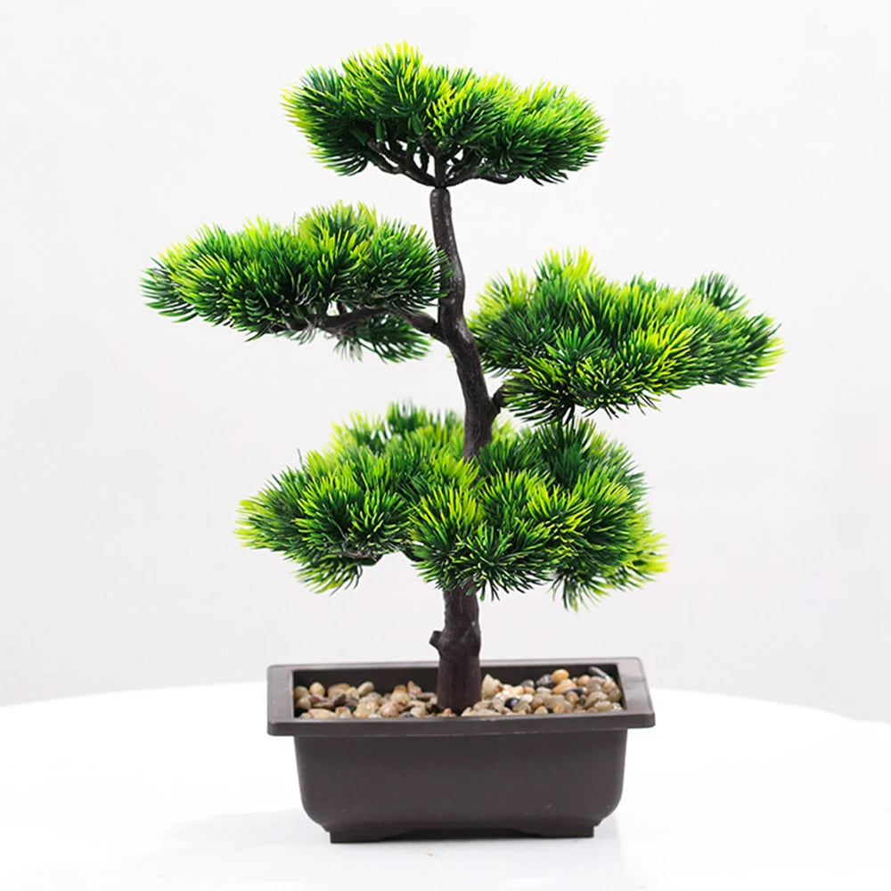 Artificial Plants Beauty Pine Faux Phoenix Pine Tree Potted Plant Lifelike Bonsai Office DIY Decorative Festival Gift Home Decor