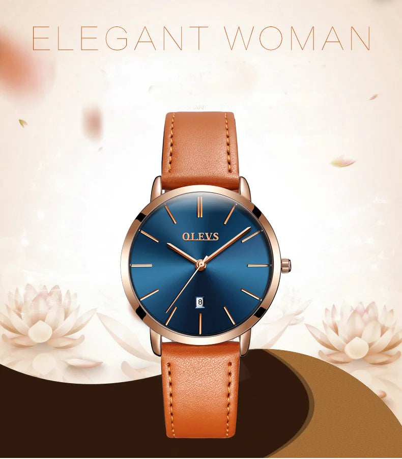 Olevs Uhren für Frauen Quarz wasserdichte Uhr Luxus Damen uhr Edelstahl Rose Gold Set Geschenk box