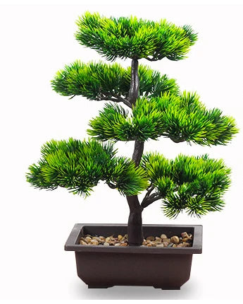 Artificial Plants Beauty Pine Faux Phoenix Pine Tree Potted Plant Lifelike Bonsai Office DIY Decorative Festival Gift Home Decor