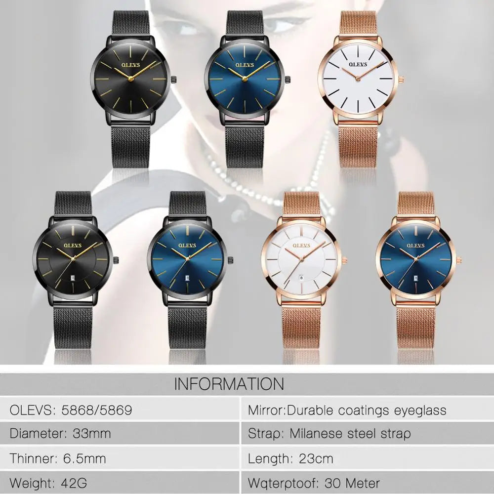 OLEVS Neue Rose Gold Weiß Frauen Uhr Casual Quarz Uhren Damen Top Marke Weibliche Armbanduhr Mädchen Uhr