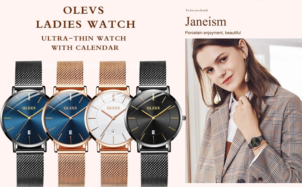 Olevs Uhren für Frauen Quarz wasserdichte Uhr Luxus Damen uhr Edelstahl Rose Gold Set Geschenk box