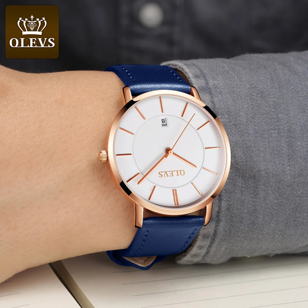 Olevs Herren uhren Top Marke Luxus wasserdichte ultra dünne Datums uhr männliches Stahl armband klassische Quarzuhr Herren Business uhren