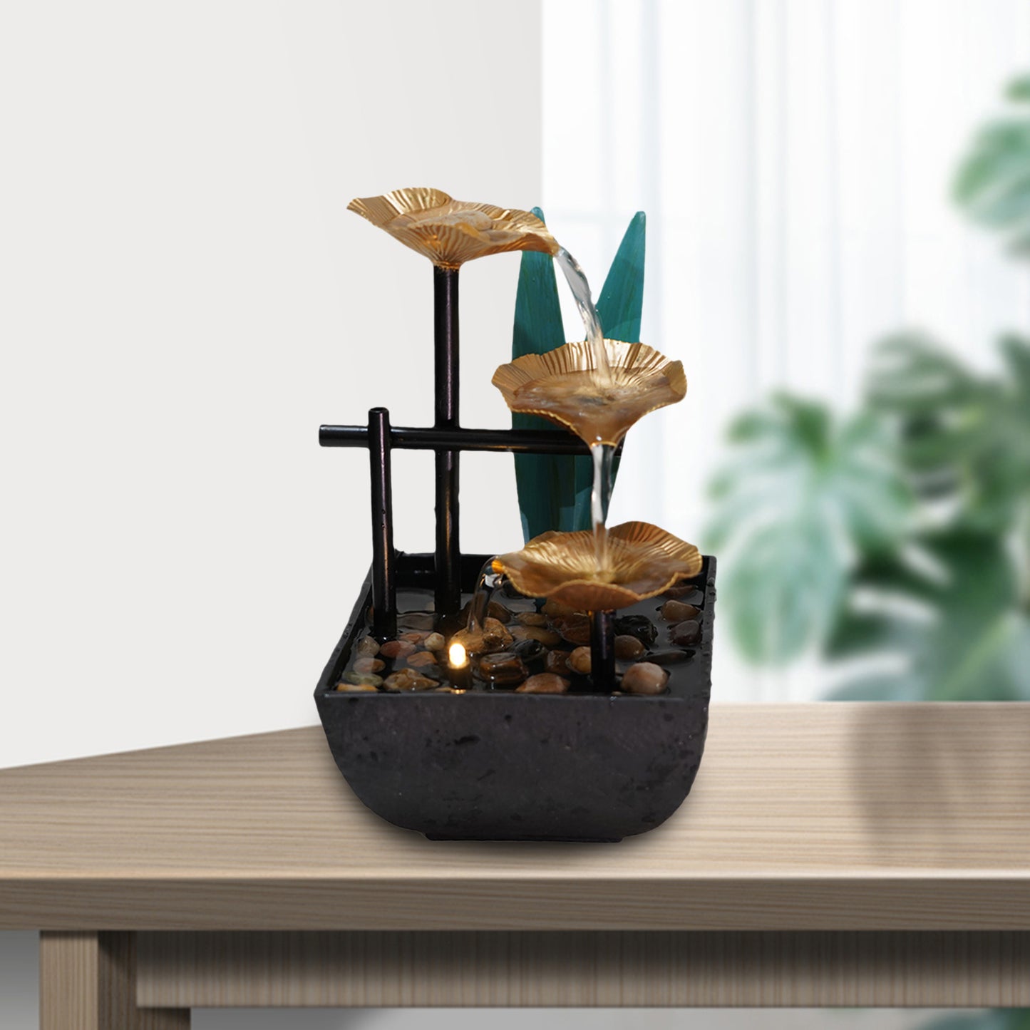 Entspannung Wasser Brunnen Indoor Mini Wasserfall für Innen Dekoration, Home Tabletop Feng Shui Wasser Landschaft