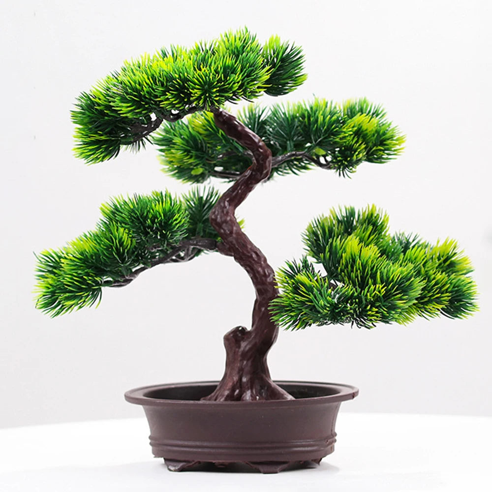 Artificial Plants Beauty Pine Faux Phoenix Pine Tree Potted Plant Lifelike Bonsai Office DIY Decorative Festival Gift Home Decor