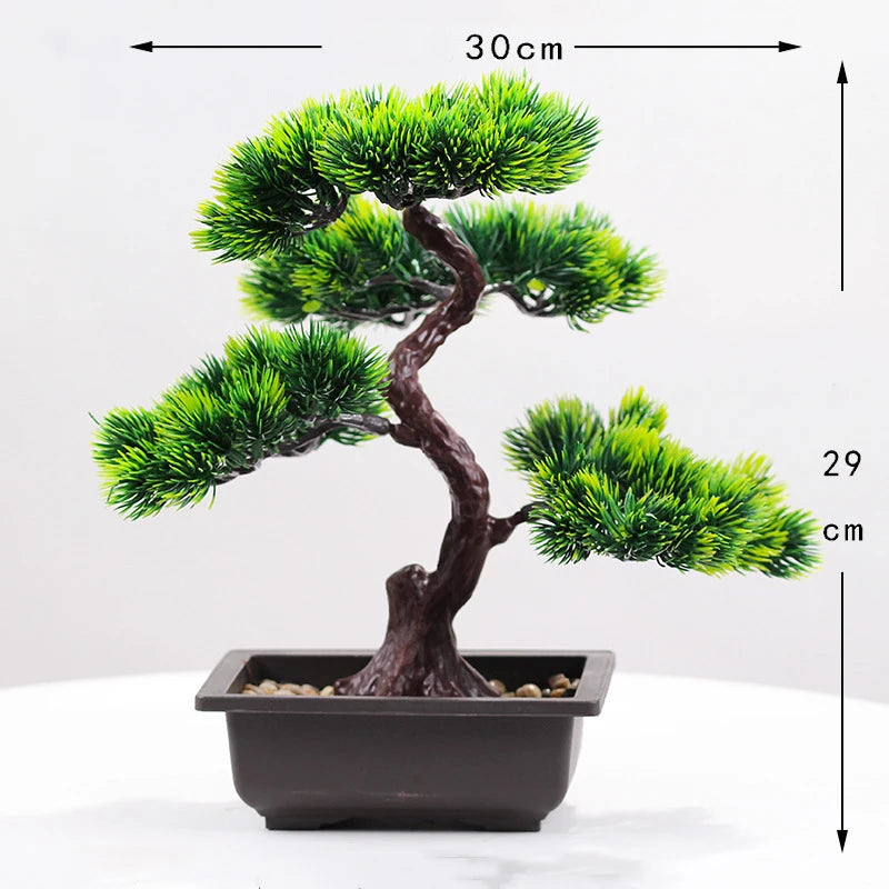 Artificial Plants Beauty Pine Faux Phoenix Pine Tree Potted Plant Lifelike Bonsai Office DIY Decorative Festival Gift Home Decor