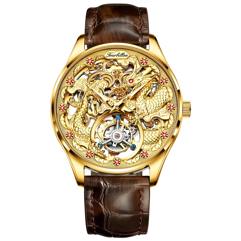 OUPINKE Top Marke Luxus Männer Mechanische Automatische Uhren Automatische Bewegung Wasserdicht Saphir Spiegel Tourbillon Skeleton