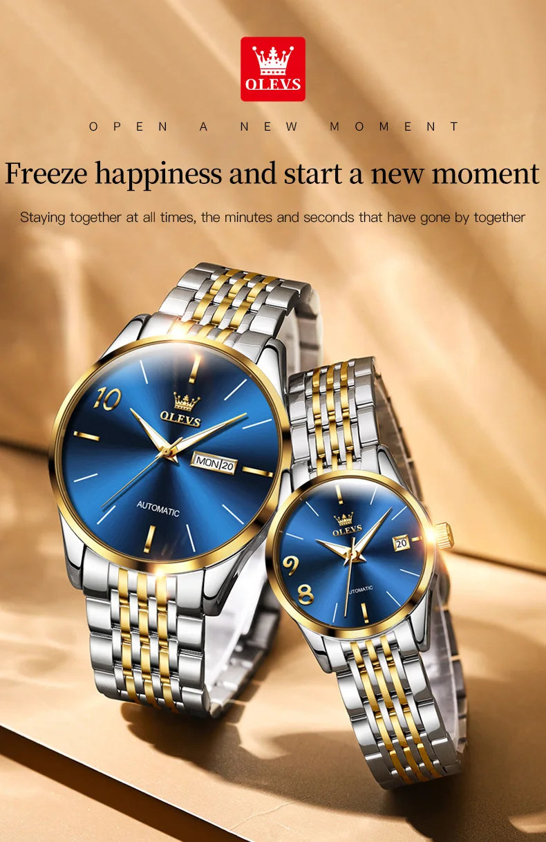 OLEVS Automatische Uhr für Frauen Wasserdichte Edelstahl Mechanische Uhren Luxus Kleid Selbst Wind Armbanduhr Relogio feminino