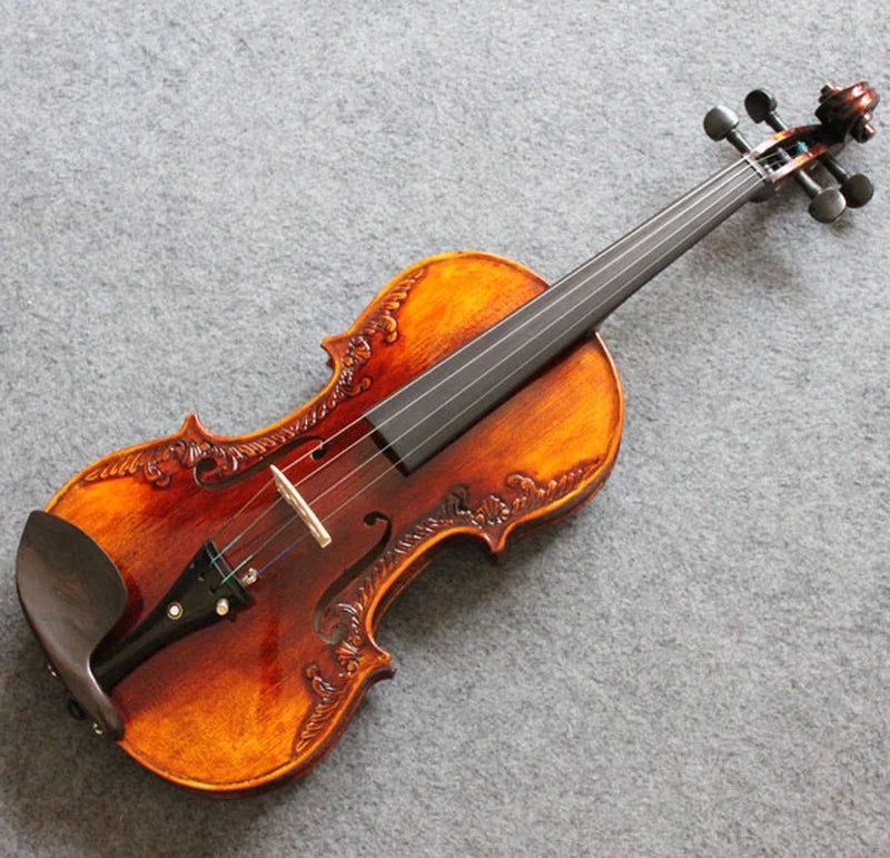 NAOMI 4/4 Volle Größe Stradivarius Violine Vintage Barock Violine Handgemachte TOP Fichte Zurück Flamed Maple Konzert Ebene Geige