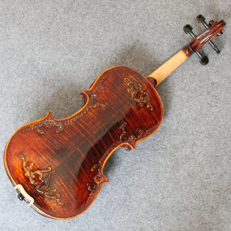 NAOMI 4/4 Volle Größe Stradivarius Violine Vintage Barock Violine Handgemachte TOP Fichte Zurück Flamed Maple Konzert Ebene Geige