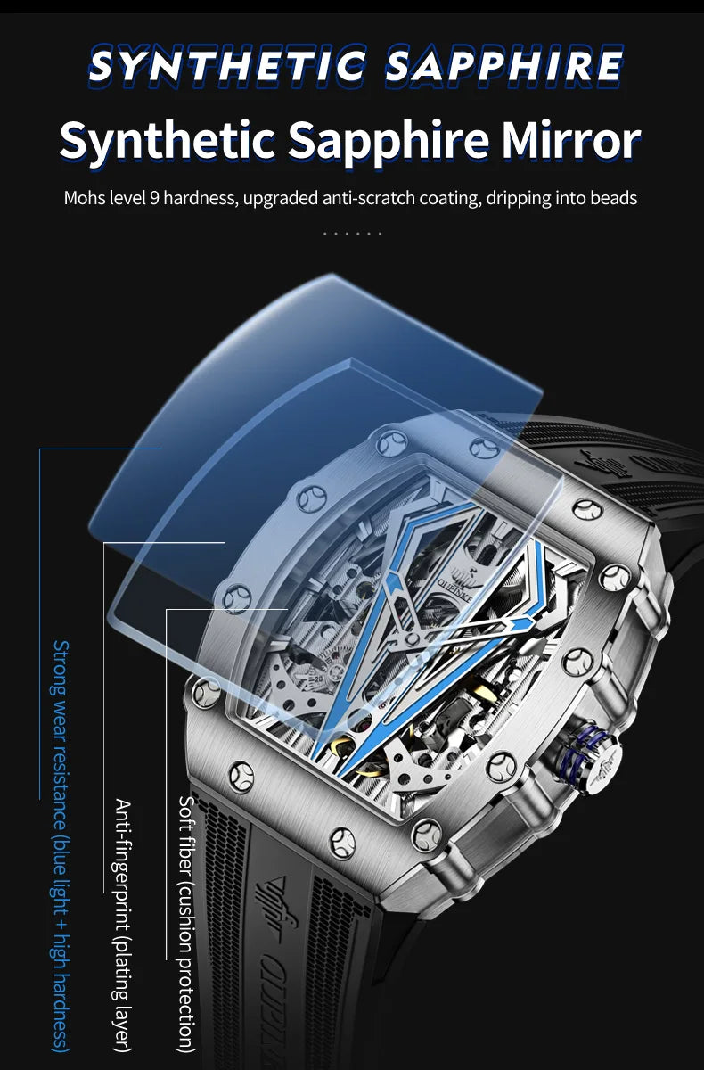 OUPINKE Top Marke Luxus Männer Mechanische Automatische Uhren Automatische Bewegung Wasserdicht Saphir Spiegel Männer Automaitc Uhren