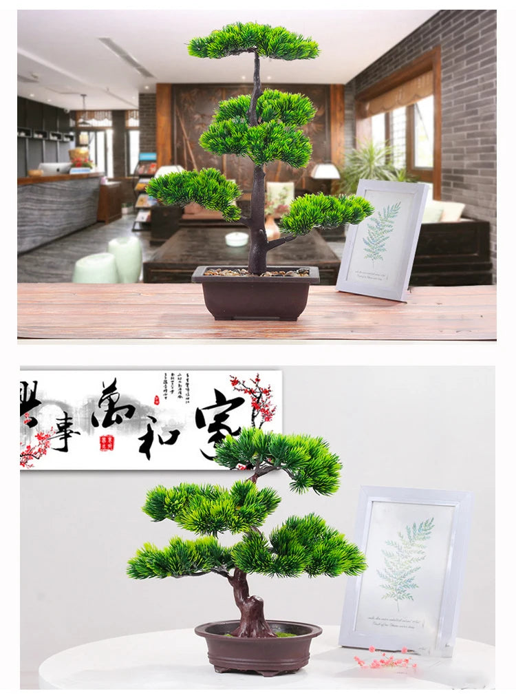 Artificial Plants Beauty Pine Faux Phoenix Pine Tree Potted Plant Lifelike Bonsai Office DIY Decorative Festival Gift Home Decor