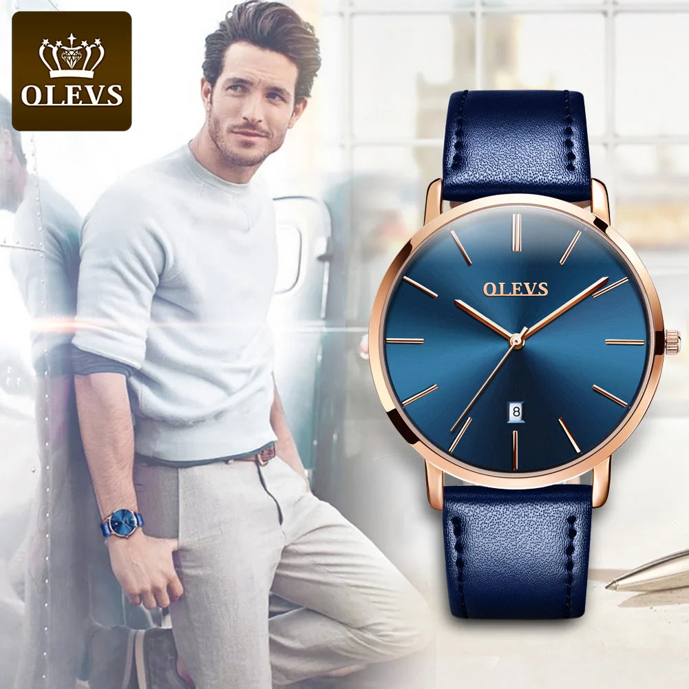 Olevs Herren uhren Top Marke Luxus wasserdichte ultra dünne Datums uhr männliches Stahl armband klassische Quarzuhr Herren Business uhren