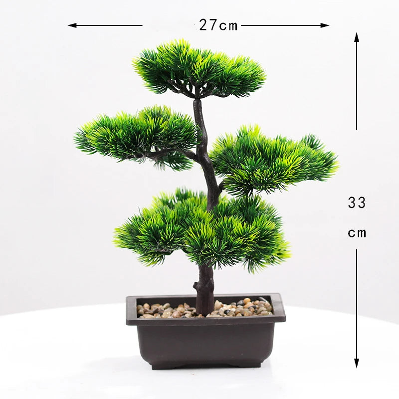 Artificial Plants Beauty Pine Faux Phoenix Pine Tree Potted Plant Lifelike Bonsai Office DIY Decorative Festival Gift Home Decor