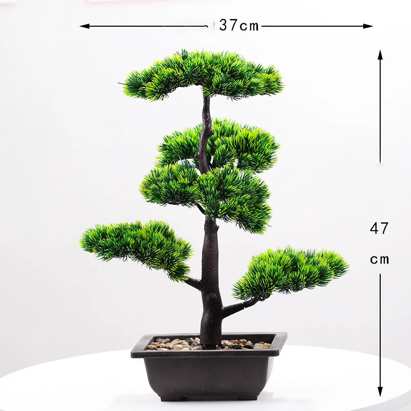 Artificial Plants Beauty Pine Faux Phoenix Pine Tree Potted Plant Lifelike Bonsai Office DIY Decorative Festival Gift Home Decor