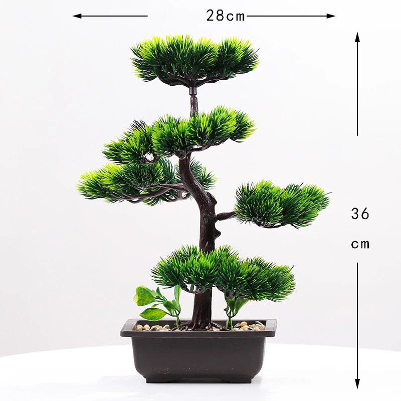 Artificial Plants Beauty Pine Faux Phoenix Pine Tree Potted Plant Lifelike Bonsai Office DIY Decorative Festival Gift Home Decor