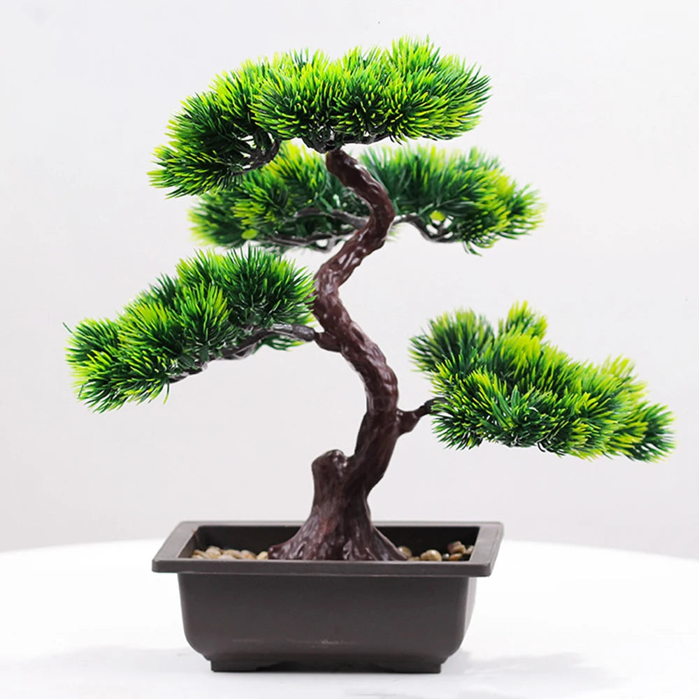 Artificial Plants Beauty Pine Faux Phoenix Pine Tree Potted Plant Lifelike Bonsai Office DIY Decorative Festival Gift Home Decor