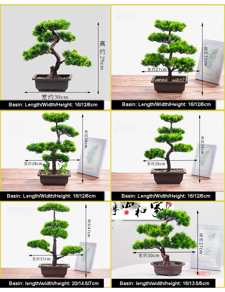 Artificial Plants Beauty Pine Faux Phoenix Pine Tree Potted Plant Lifelike Bonsai Office DIY Decorative Festival Gift Home Decor