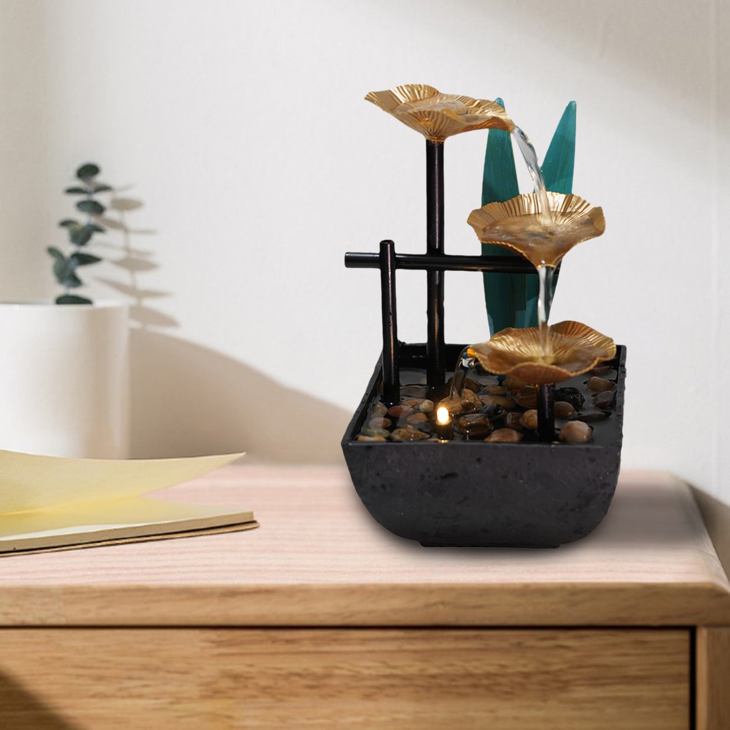 Entspannung Wasser Brunnen Indoor Mini Wasserfall für Innen Dekoration, Home Tabletop Feng Shui Wasser Landschaft