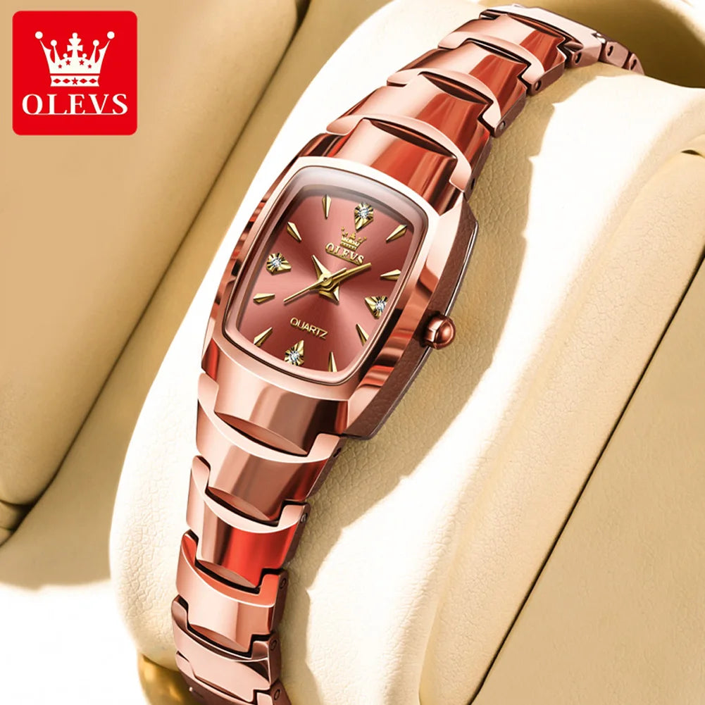 OLEVS Paar Uhren Luxus Gold Original Armbanduhr Wasserdicht Wolfram Stahl Datum Sie und Ihn Uhr Set Jahrestag Geschenk