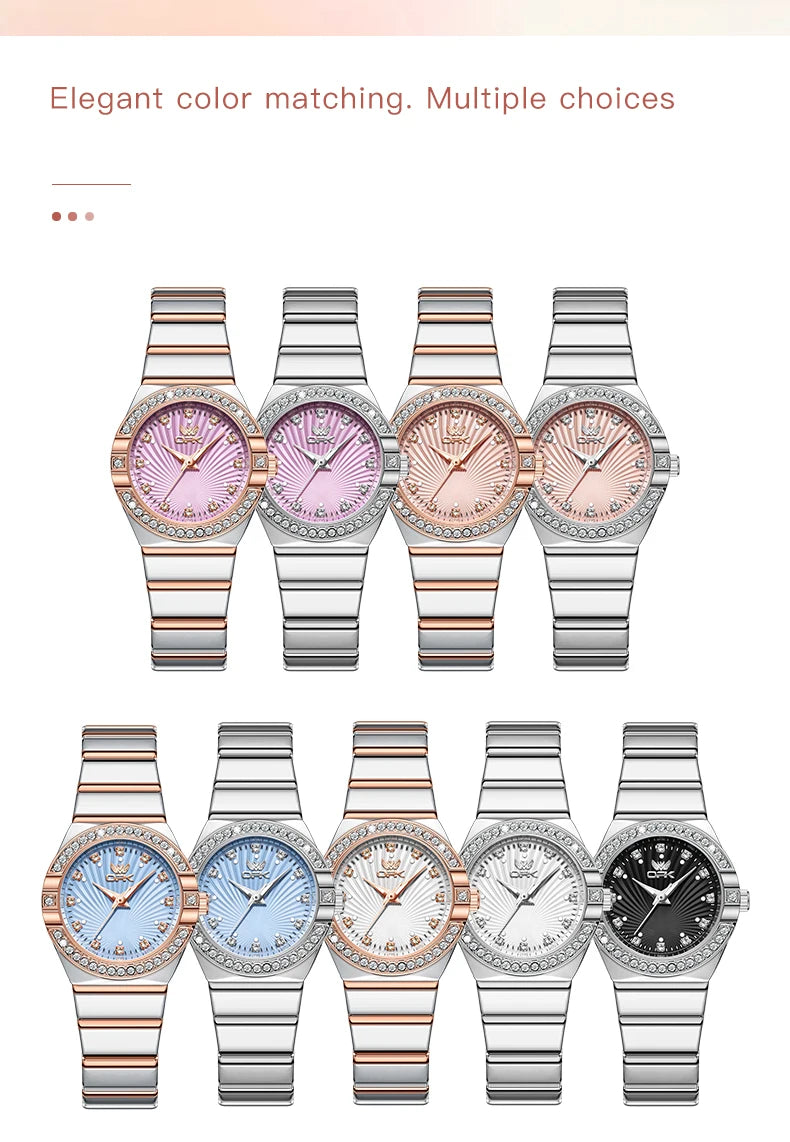 OPK 6042 Ladies Watches Original Fashion Light Quartz Wristwatch Waterproof Luminous Watches For Women Diamond scale Reloj Mujer