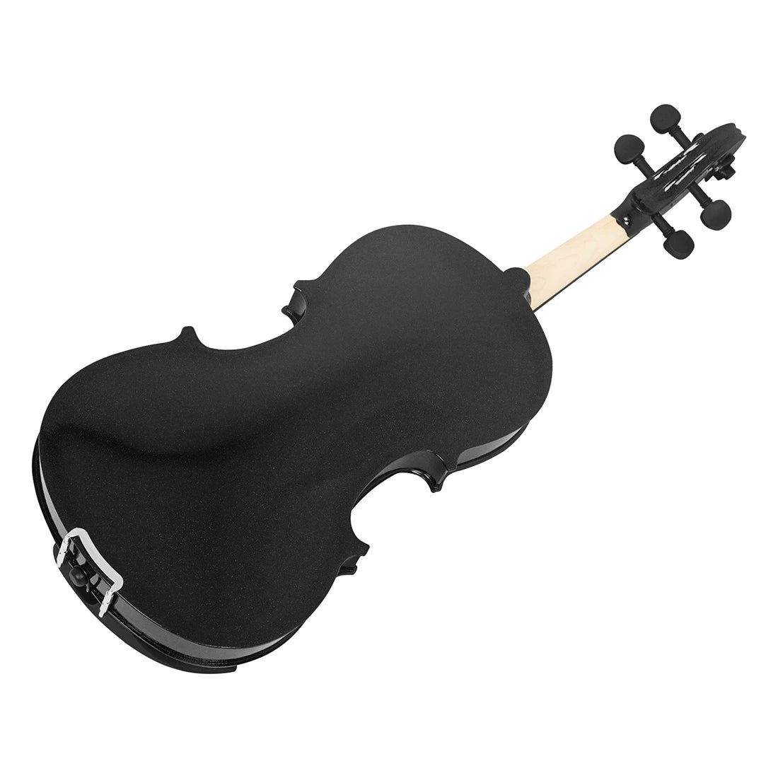 4/4 Violine Massivholz Schwarz Akustische Violine mit Koffer & Bogen & Kolophonium & Saiten & Stimmgerät & Schulterstütze Zubehör für Anfänger