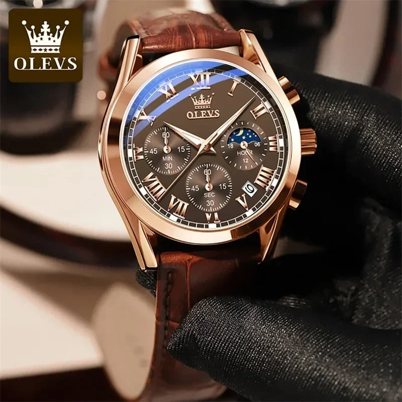 OLEVS Quarzuhr für Männer Top Marke Luxus Uhren Mondphase wasserdicht Herren uhren Mode Chronograph Armbanduhren Für Männer