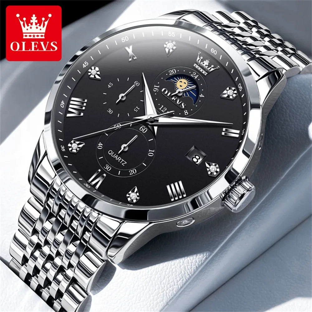 Olevs 2925 Herren uhr Original Marke Quarz Armbanduhr wasserdichte Leucht uhren für Herren automatische datethree kleine Zifferblatt reloj