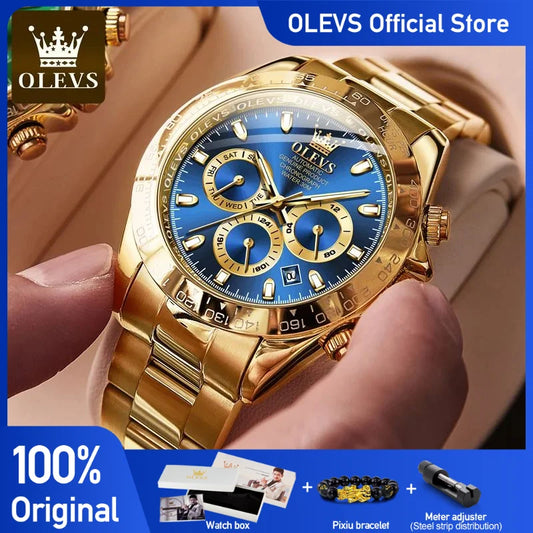 OLEVS Herren Automatische Mechanische Uhr Wasserdicht Edelstahl Armband Herren Mechanische Uhr Mode