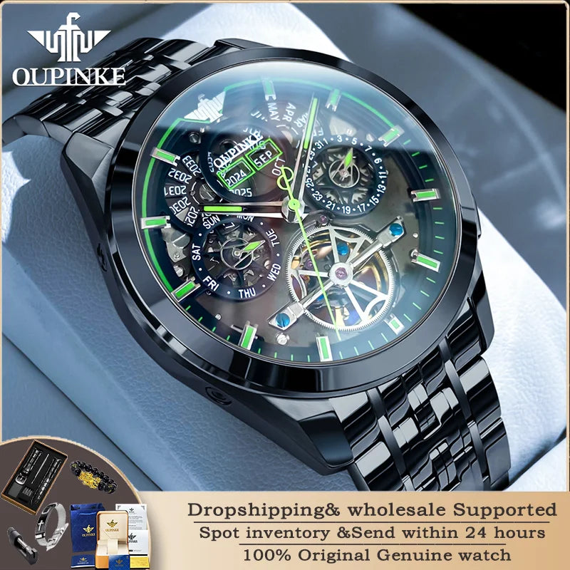 OUPINKE 3235 Tourbillon männer Automatische Mechanische Uhr Mode Trend Wasserdicht Männer Uhr Multi funktionale Luxus Marke Uhr