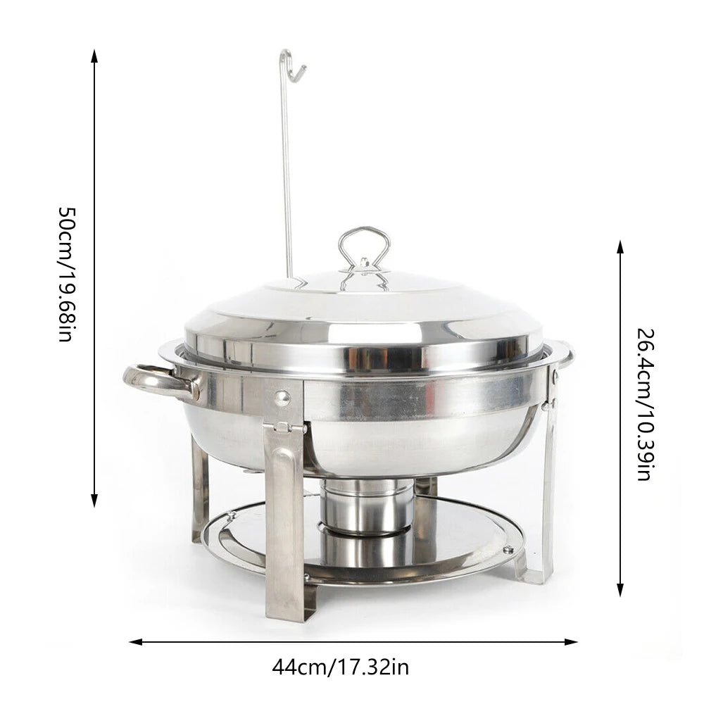 7,5 l Edelstahl Chafing Dish runder Lebensmittel wärmer Wärme behälter mit Deckel für Hotel Catering Buffet Party