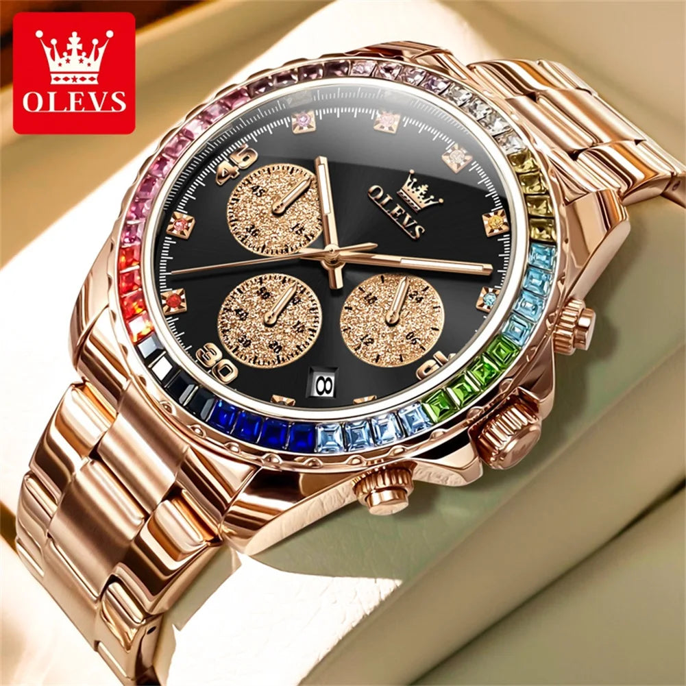 OLEVS 2939 Herrenuhr Original Marke Quarzuhr Wasserdicht Leuchtende Uhr Für Männer Multifunktionale Chronograph Sport Datum Reloj