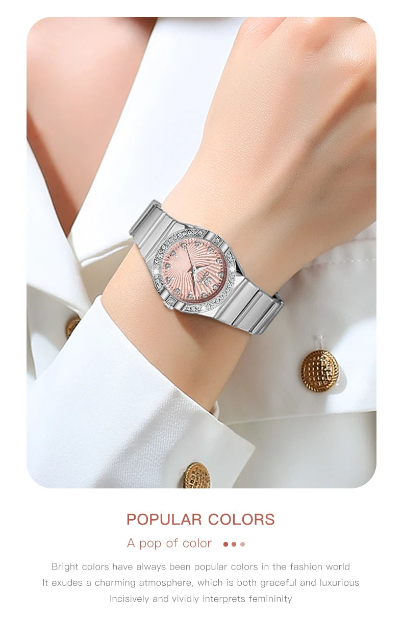 OPK 6042 Ladies Watches Original Fashion Light Quartz Wristwatch Waterproof Luminous Watches For Women Diamond scale Reloj Mujer