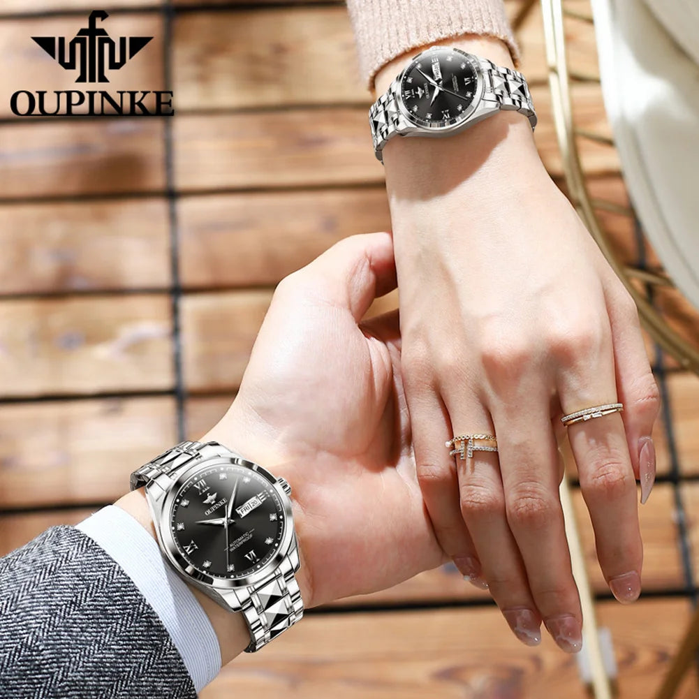 OUPINKE 3262 Luxury Brand Watch Original Couple Watch Automatic Mechanical Watch High Gift Set Men's Women's Waterproof Watch