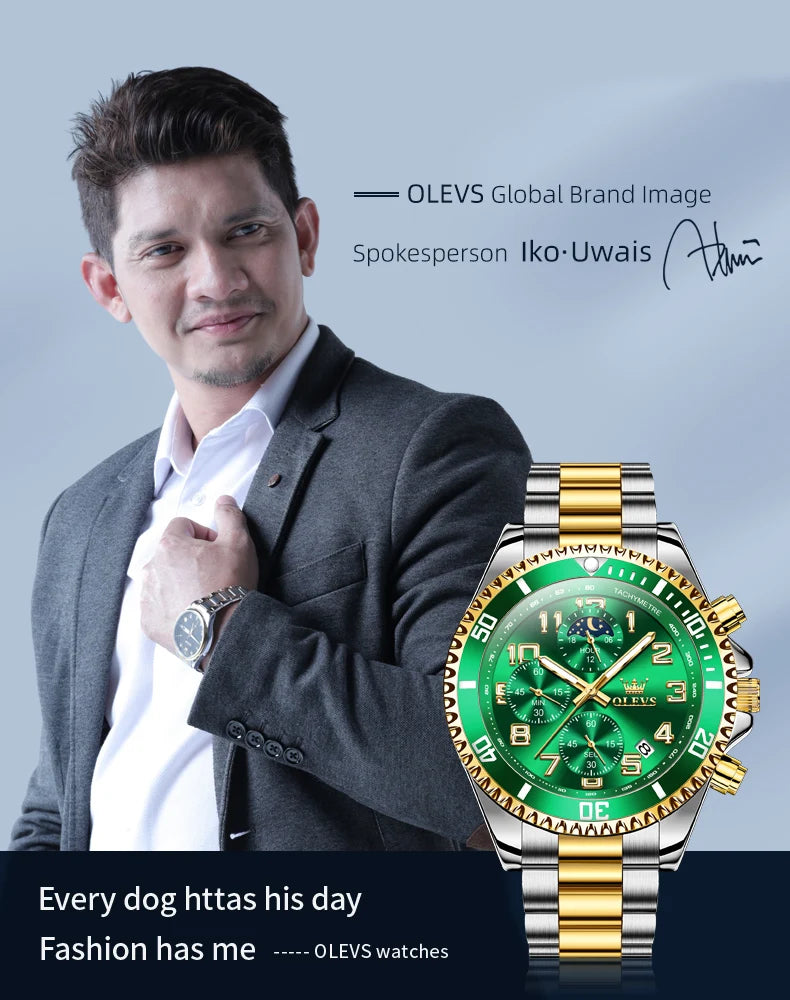 Olevs 2926 Uhren für Männer neue Modemarke Luxus Quarzuhr drei kleine Zifferblatt Edelstahl wasserdichten Chronographen