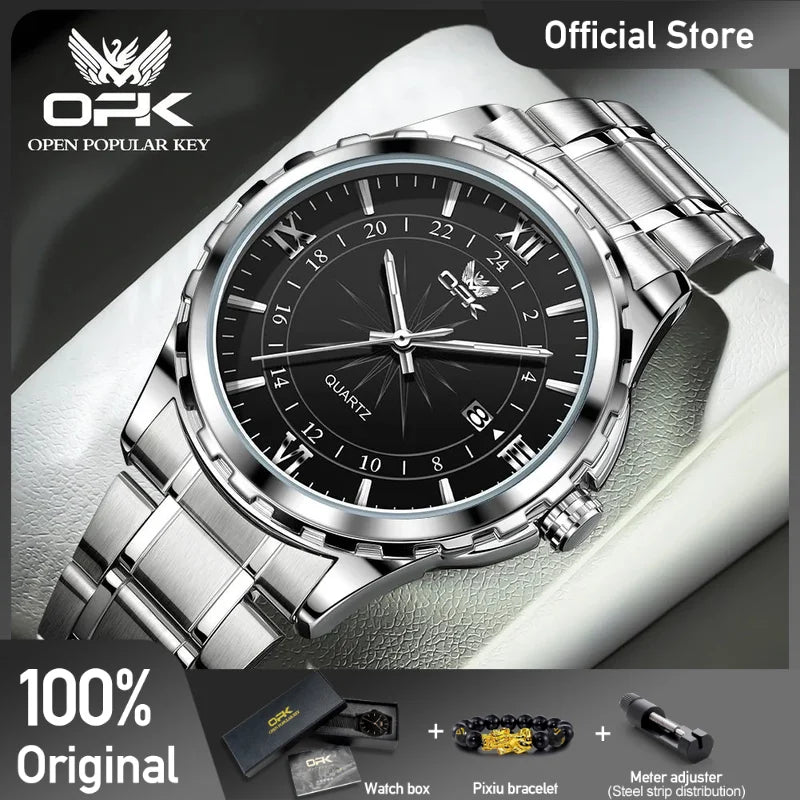 Opk 6003 Herren uhr Original Mode Quarz Armbanduhr wasserdichte Leucht uhren für Herren Chronograph Datum reloj hombre