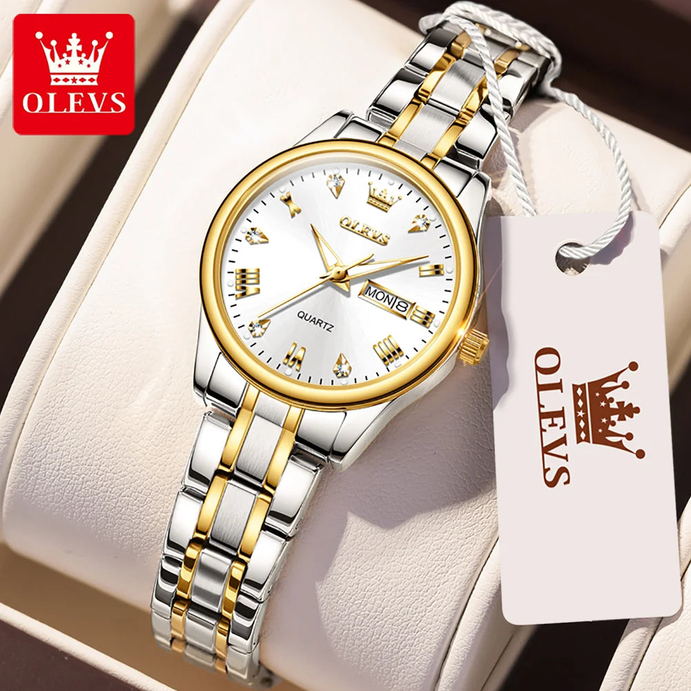 OLEVS Neue Mode Frauen Quarzuhr Wasserdicht Klassische Luxus Marke Dame Uhr Edelstahl Armband Uhren