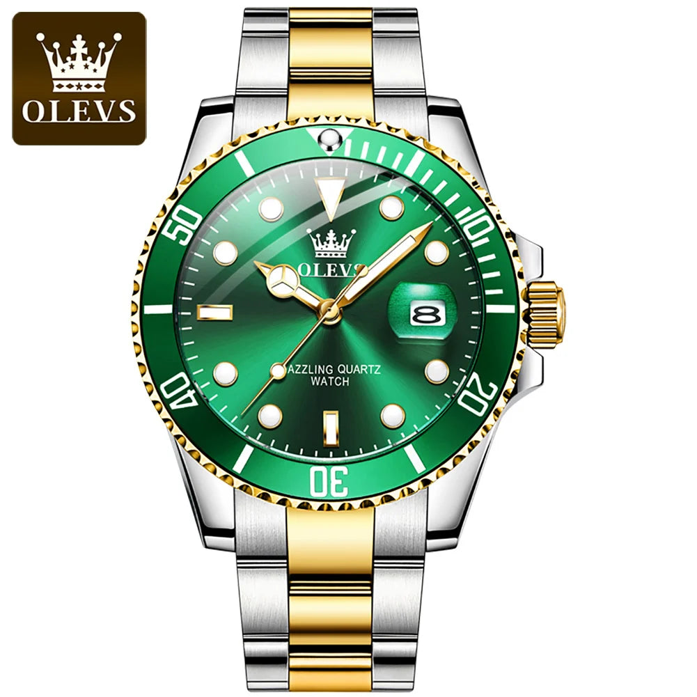 OLEVS Herren Quarzuhren Top-marke Luxus Business Wasserdicht Leucht Große Zifferblatt Männer Armbanduhren Sport Edelstahl Uhr