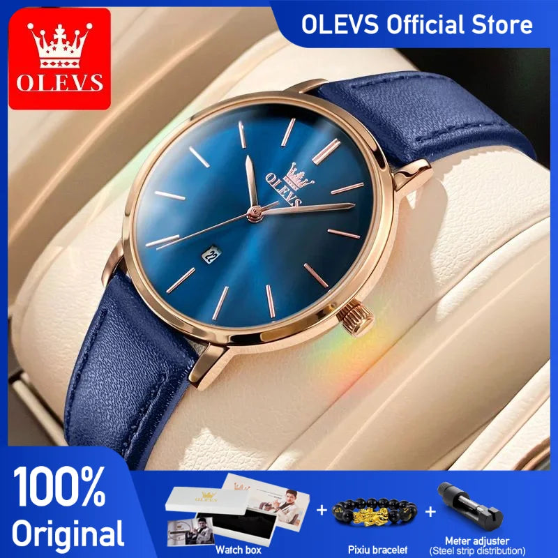 Olevs Herren uhren Top Marke Luxus wasserdichte ultra dünne Datums uhr männliches Stahl armband klassische Quarzuhr Herren Business uhren