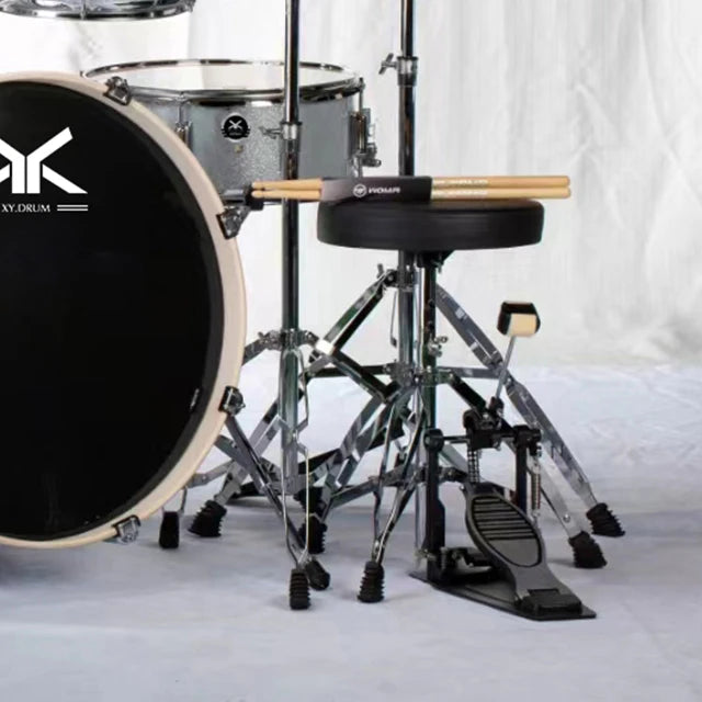 Passen Sie das akustische Drum-Kit aus weißem, silbernem PVC-Multifunktions-Trommelmikrofon-Trommel-Musikset an