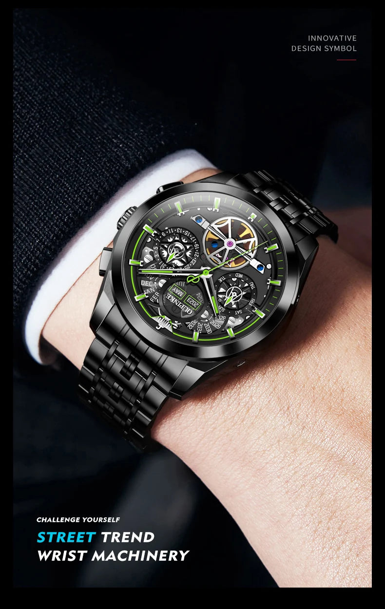 OUPINKE 3235 Tourbillon männer Automatische Mechanische Uhr Mode Trend Wasserdicht Männer Uhr Multi funktionale Luxus Marke Uhr