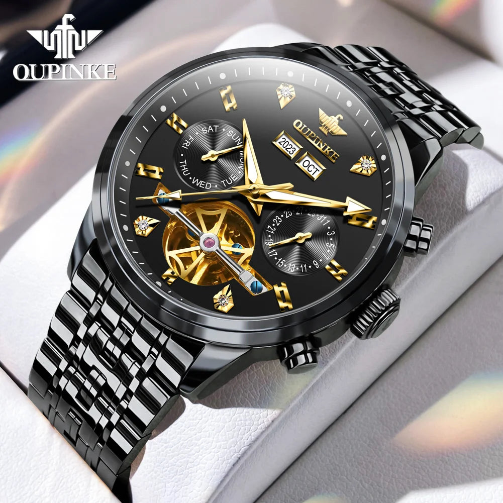 Oupinke 3248 Herren uhr Original Luxusmarke Herren voll automatische mechanische Uhr Business Multifunktion suhr reloj hombre