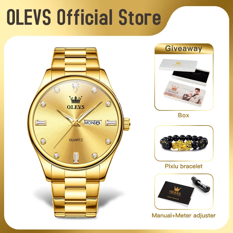 OLEVS 3621 Herrenuhr Original Einfache Marke Quarzuhr Wasserdicht Leuchtende Uhr Für Männer Sport Datum Woche Reloj Herren Geschenke