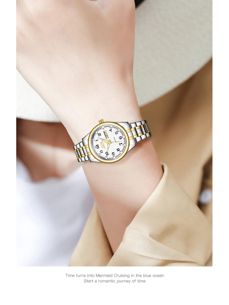 Opk 8110 Damen uhr klassische Luxusmarke Quarzuhr Edelstahl armbanduhr für Damen wasserdicht leuchtend reloj mujer