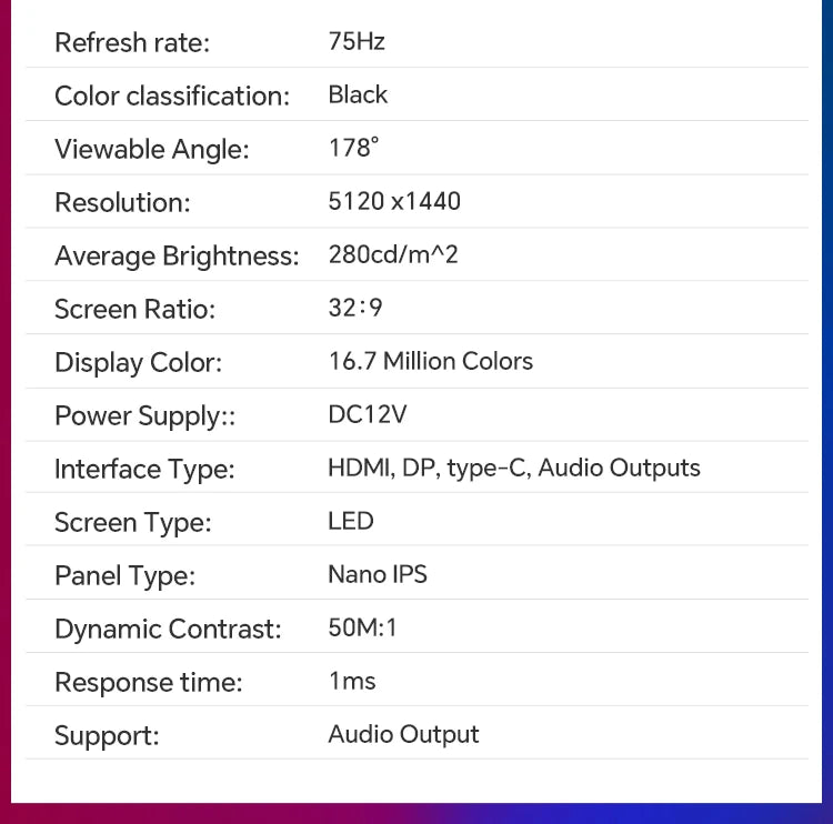 Anmite 49 Zoll 5K Nano-IPS Curved Gaming Monitor