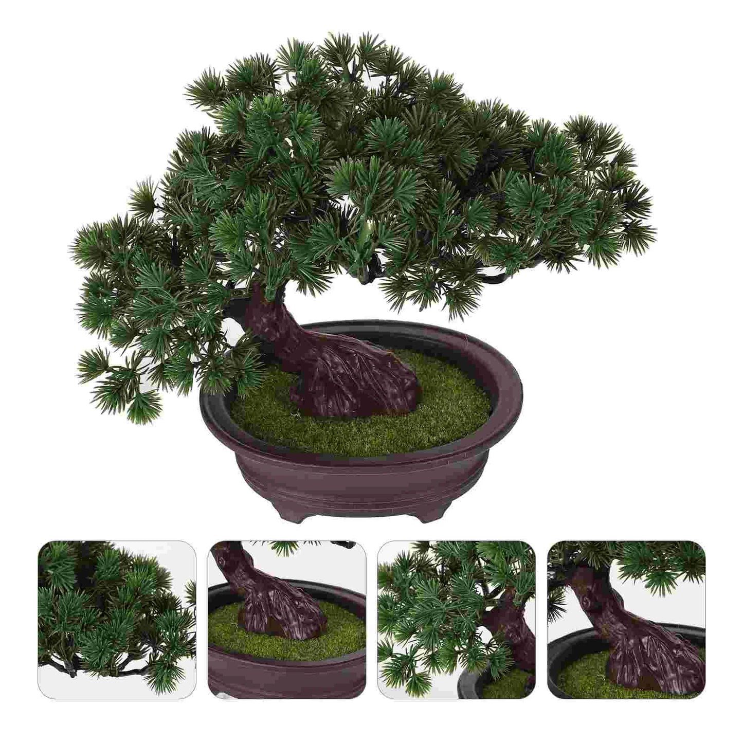 Künstliche Topfpflanzen, Simulation von Bonsai, künstlicher Baum, realistisch mit Kiefernornament