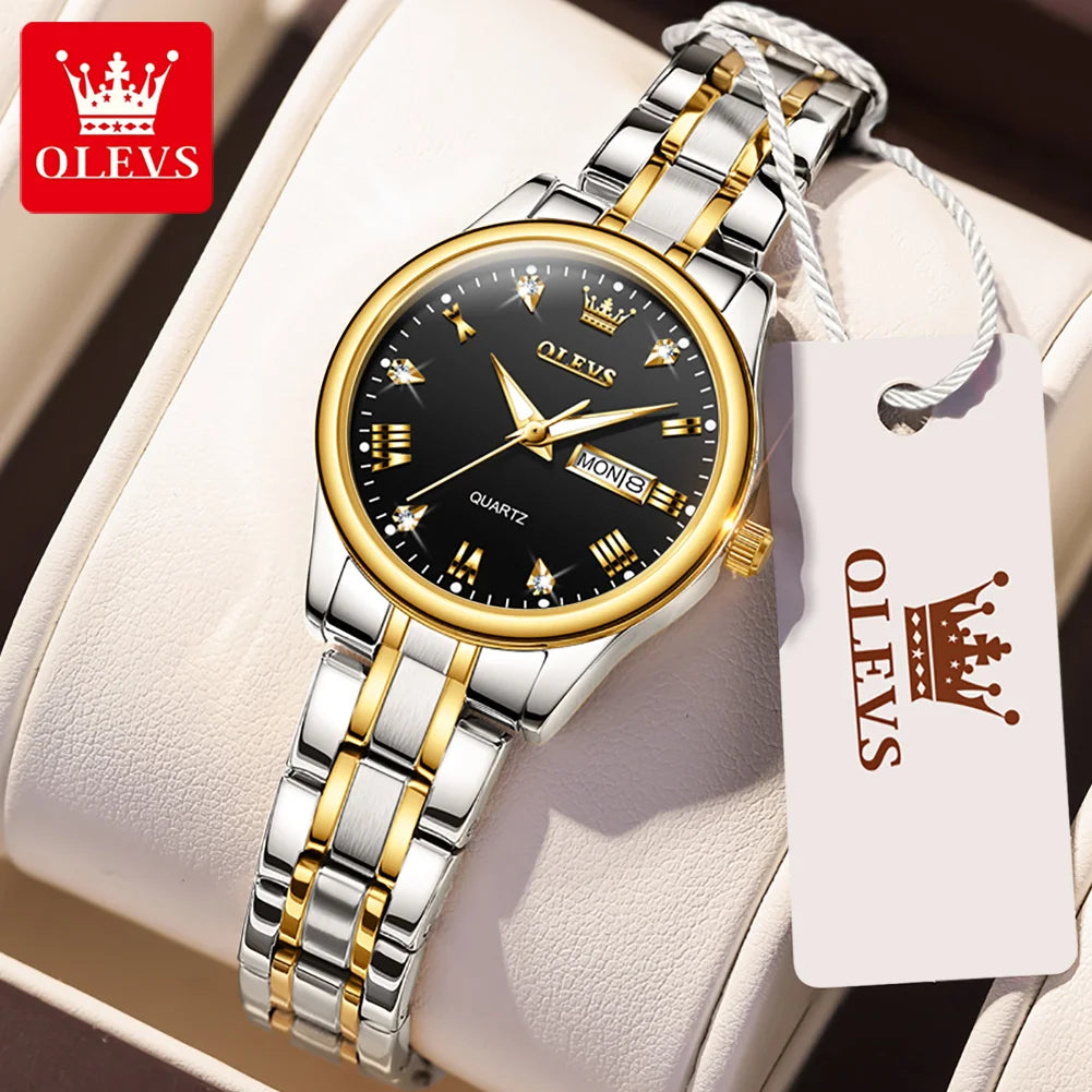 OLEVS Neue Mode Frauen Quarzuhr Wasserdicht Klassische Luxus Marke Dame Uhr Edelstahl Armband Uhren