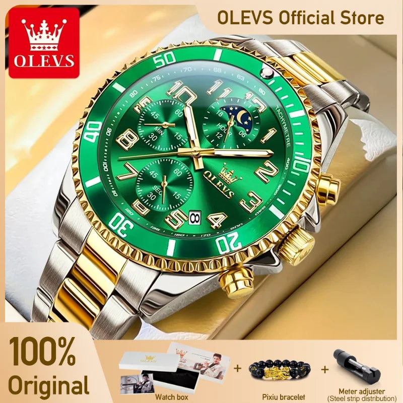 Olevs 2926 Uhren für Männer neue Modemarke Luxus Quarzuhr drei kleine Zifferblatt Edelstahl wasserdichten Chronographen