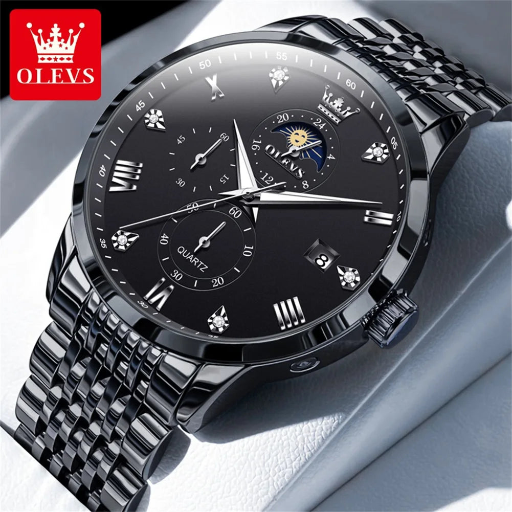 Olevs 2925 Herren uhr Original Marke Quarz Armbanduhr wasserdichte Leucht uhren für Herren automatische datethree kleine Zifferblatt reloj